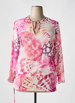 Tunique manches longues légère et transparente rose CLAUDE DE SAIVRE femme