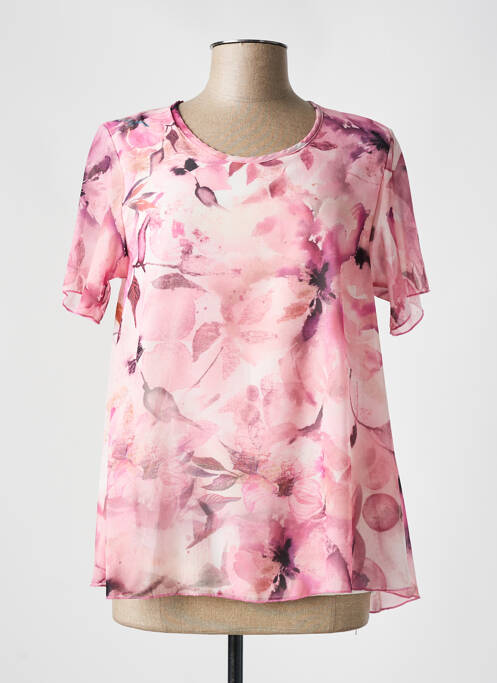 Blouse manches courtes manches courtes rose HAJO femme