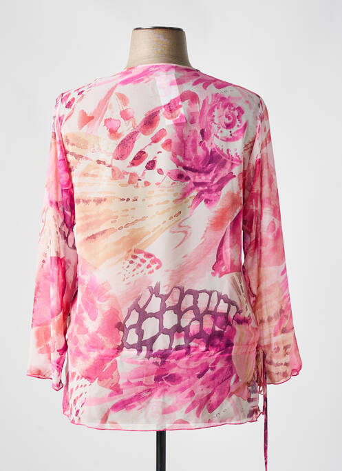 Tunique manches longues imprimé fantaisie rose CLAUDE DE SAIVRE femme