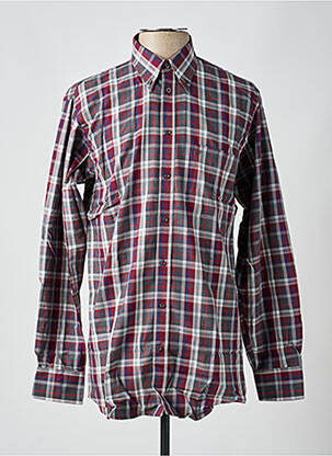 Chemise manches longues imprimé écossais rouge CHATEL homme