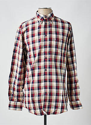Chemise manches longues poches rouge CHATEL homme