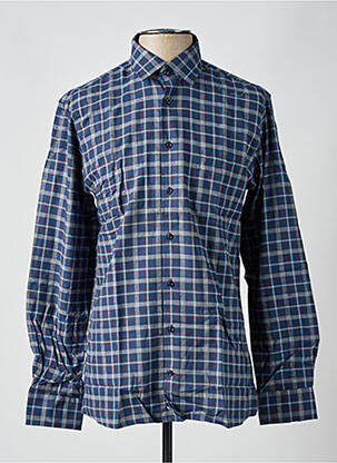 Chemise manches longues manches longues bleu CHATEL homme