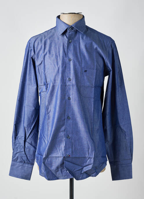 Chemise manches longues manches longues bleu CHATEL homme