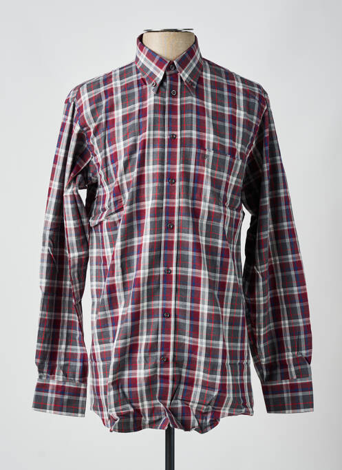 Chemise manches longues imprimé écossais rouge CHATEL homme