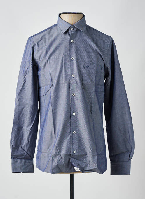 Chemise manches longues manches longues bleu CHATEL homme