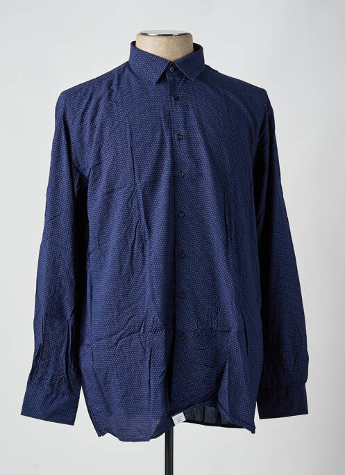 Chemise manches longues imprimé fantaisie bleu CHATEL homme