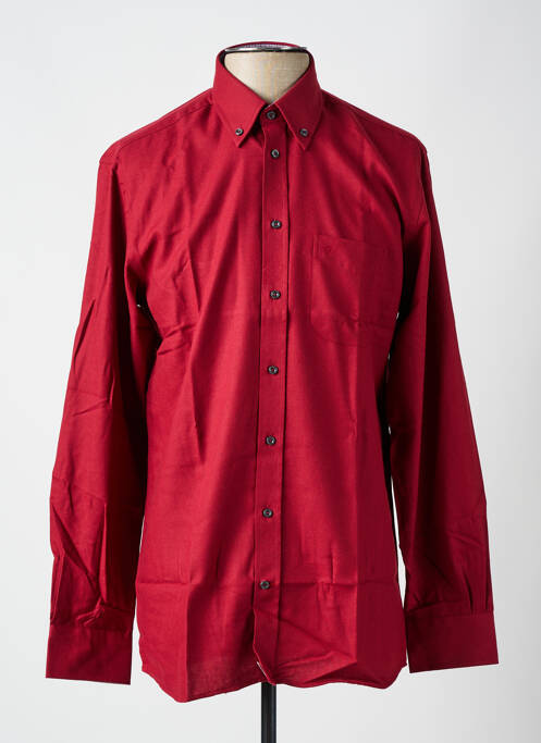 Chemise manches longues rouge CHATEL pour homme