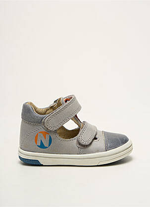 Sandales/nu pieds tissage satiné bout rond gris NOËL garçon