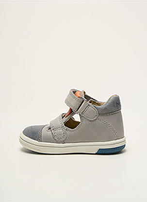 Sandales/nu pieds tissage satiné bout rond gris NOËL garçon