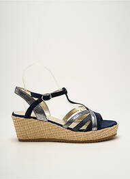 Sandales/nu pieds tissage satiné talon de 4 à 6cm bleu SWEET femme