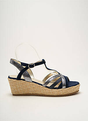 Sandales/nu pieds tissage satiné talon de 4 à 6cm bleu SWEET femme