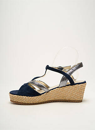 Sandales/nu pieds tissage satiné talon de 4 à 6cm bleu SWEET femme