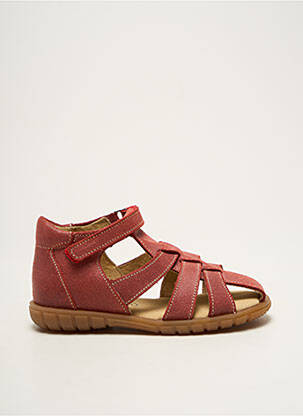 Sandales/nu pieds matière lisse bout rond rouge MINIBEL garcon