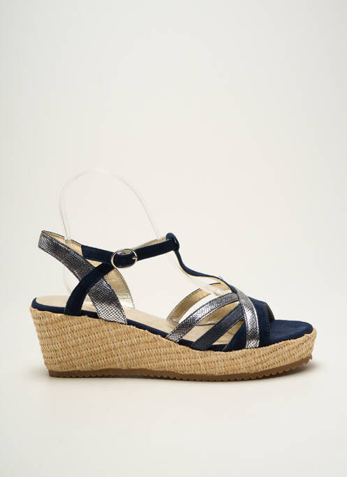 Sandales/nu pieds tissage satiné talon de 4 à 6cm bleu SWEET femme