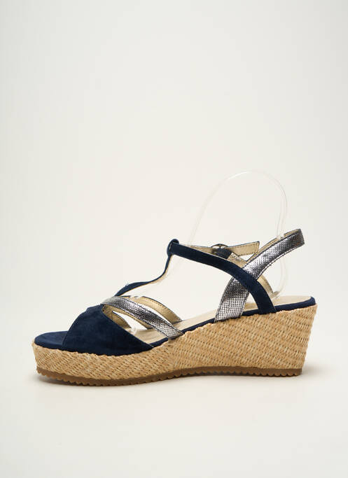 Sandales/nu pieds tissage satiné talon de 4 à 6cm bleu SWEET femme