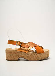 Sandales/nu pieds semi compensé talon de 4 à 6cm orange MKD femme