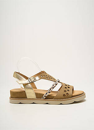 Sandales/nu pieds tissage satiné talon de 4 à 6cm or MKD femme