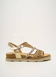 Sandales/nu pieds tissage satiné talon de 4 à 6cm or MKD femme