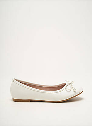 Ballerines matière lisse chiquet blanc DOREMI fille