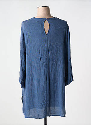 Tunique manches longues tissage crêpe bleu CISO femme