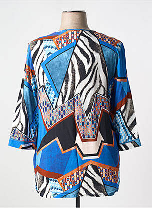 Tunique manches longues col v bleu CHALOU femme