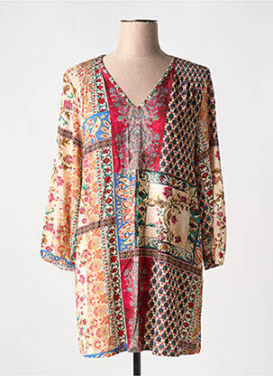 Tunique manches longues beige SOPHIA CURVY pour femme