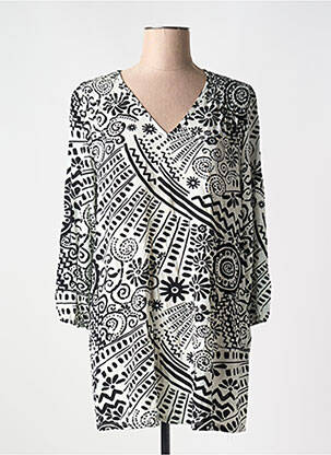 Tunique manches longues noir SOPHIA CURVY pour femme