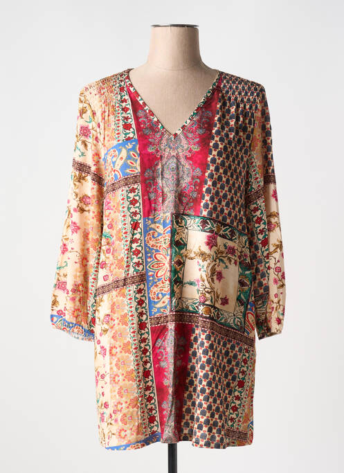 Tunique manches longues beige SOPHIA CURVY pour femme