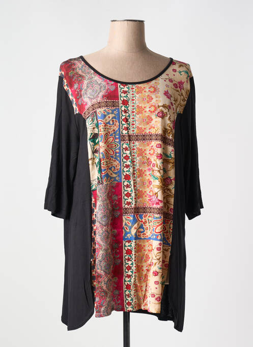 Tunique manches longues noir SOPHIA CURVY pour femme