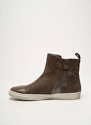 Bottines/boots matière lisse talon plat jusqu'à 3cm marron FR femme