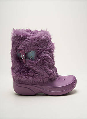 Bottes tissage satiné bout rond violet CROCS fille