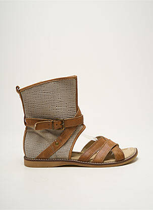 Sandales/nu pieds matière lisse talon plat jusqu'à 3cm marron NINETTE EN FLEUR femme
