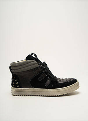 Baskets nubuck talon plat jusqu'à 3cm noir NINETTE EN FLEUR femme