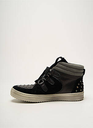 Baskets nubuck talon plat jusqu'à 3cm noir NINETTE EN FLEUR femme