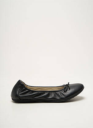 Ballerines matière lisse bout rond noir NINETTE EN FLEUR fille