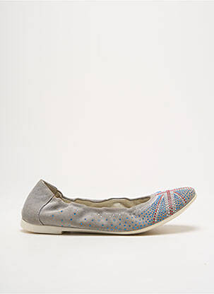 Ballerines tissage satiné talon plat jusqu'à 3cm gris NINETTE EN FLEUR femme