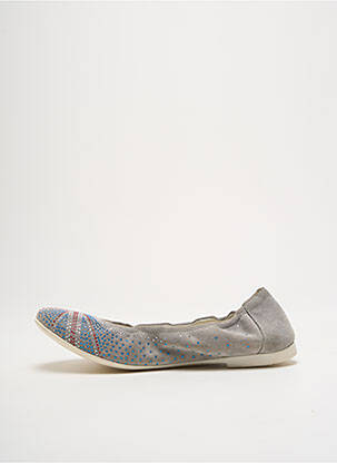 Ballerines tissage satiné talon plat jusqu'à 3cm gris NINETTE EN FLEUR femme