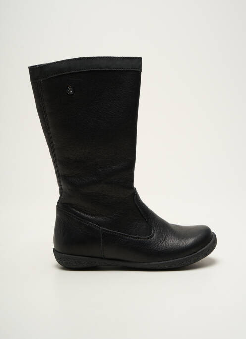 Bottes tissage satiné bout rond noir NATURINO fille