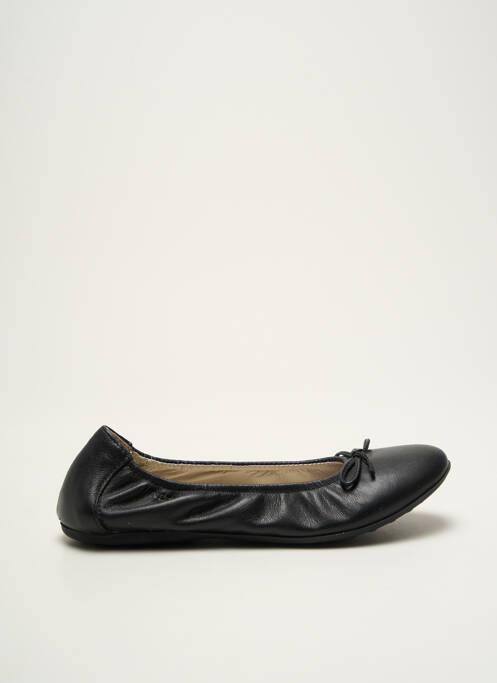 Ballerines matière lisse bout rond noir NINETTE EN FLEUR fille