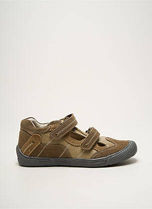 Sandales/nu pieds nubuck bout rond marron MINIBEL garçon