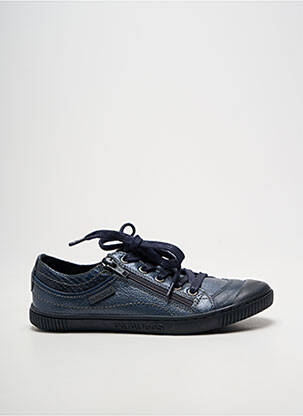 Baskets tissage vernis bout rond bleu PATAUGAS fille