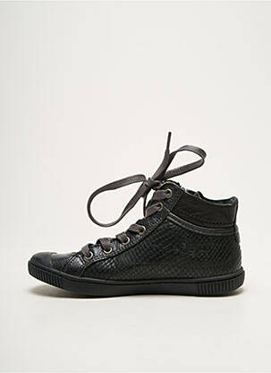 Bottines/boots tissage satiné bout rond noir PATAUGAS fille