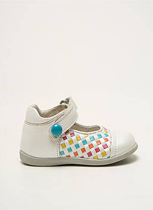 Ballerines tissage satiné bout rond blanc STONES AND BONES fille