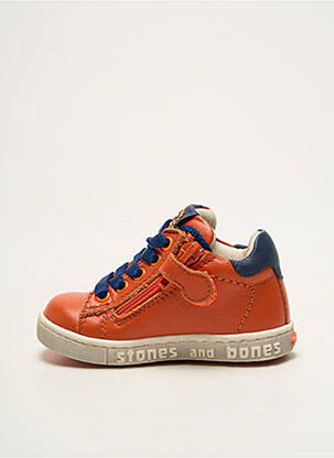Baskets matière lisse bout rond orange STONES AND BONES garcon
