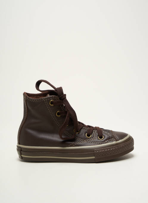Baskets matière lisse bout rond marron CONVERSE fille