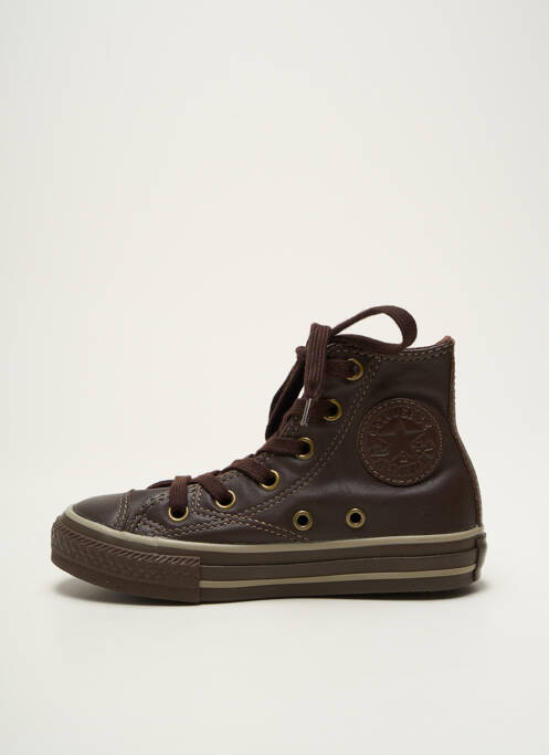 Baskets matière lisse bout rond marron CONVERSE fille