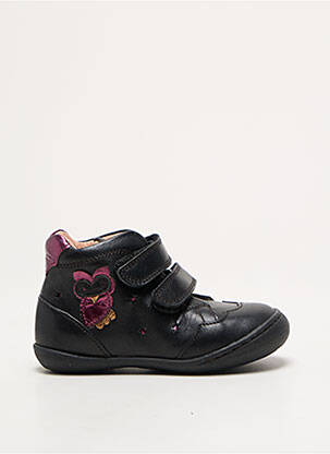 Baskets matière lisse bout rond noir RONDINELLA fille