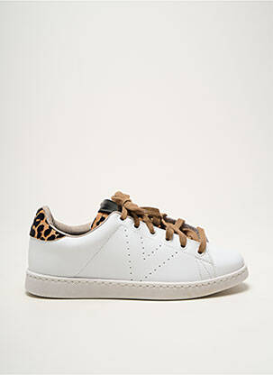 Baskets matière lisse bout rond blanc VICTORIA fille