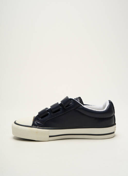 Baskets tissage satiné bout rond bleu VICTORIA garcon