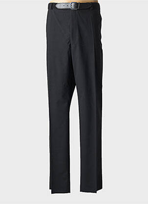 Pantalon droit fermeture zippée sous rabat avec crochet taille normale noir MURK homme